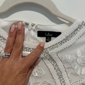 Lulus dress white/silver beading